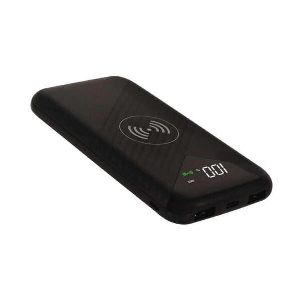 DF-10000WPB38 USB Portable Powerbank 10000mAh Usb-c Qi Wireless Charger Power Bank Thin with Digital Display
